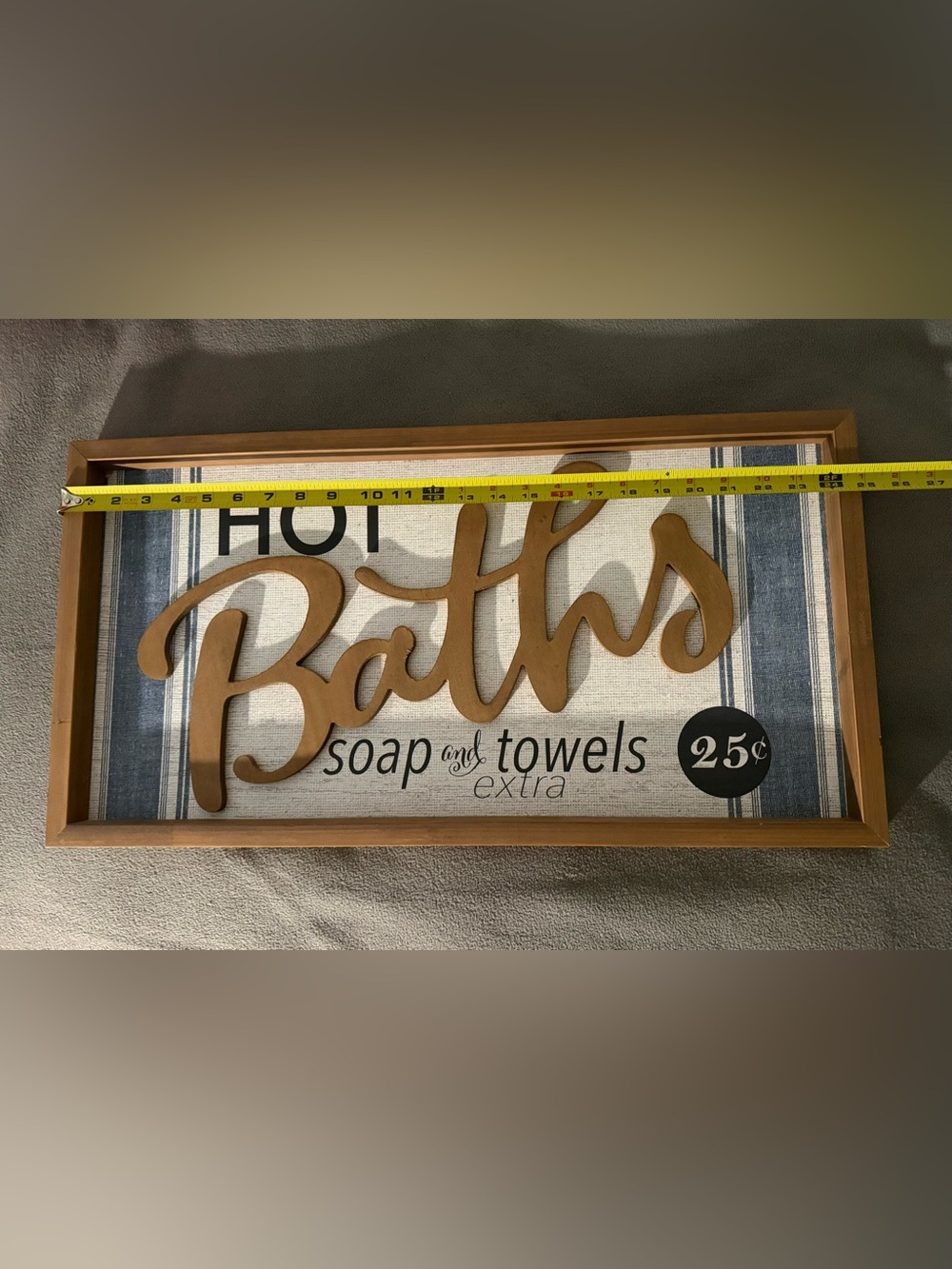 Kirklands 'Baths' Wall Sign - Brown and Blue
